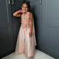 Peach Floral Pearl Palazzo Suit