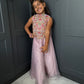Lilac Floral Pearl Palazzo Suit