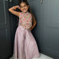 Lilac Floral Pearl Palazzo Suit