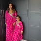 Mini Mama Pink Festive Angrakha Suit